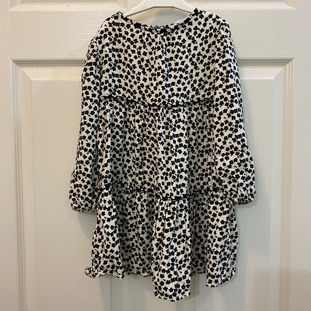 Zara, Floral, Black and Off White Girls dress, Great for Holiday